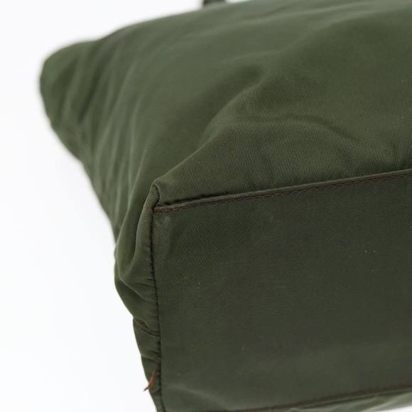 PRADA Tote Bag Nylon Khaki Silver Auth ep5279 - Picture 11 of 16